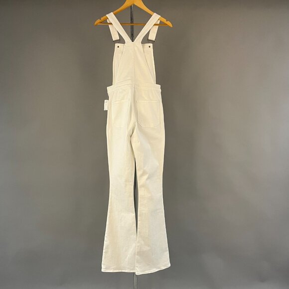 Gap Women's Denim Flare Overalls In White Size S - Picture 2 of 2
